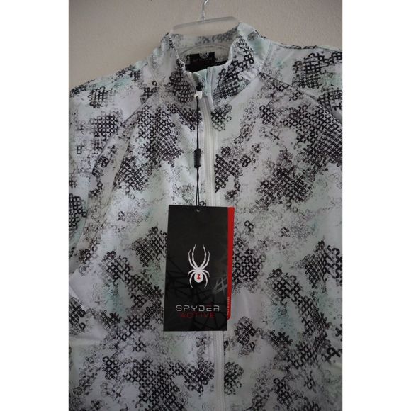 Spyder Active SP835 Women's Sz M White/Black Layered Jacket w/Thumbholes $98 - Picture 3 of 12